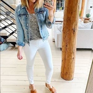 J Brand White Cropped Ankle Jeans